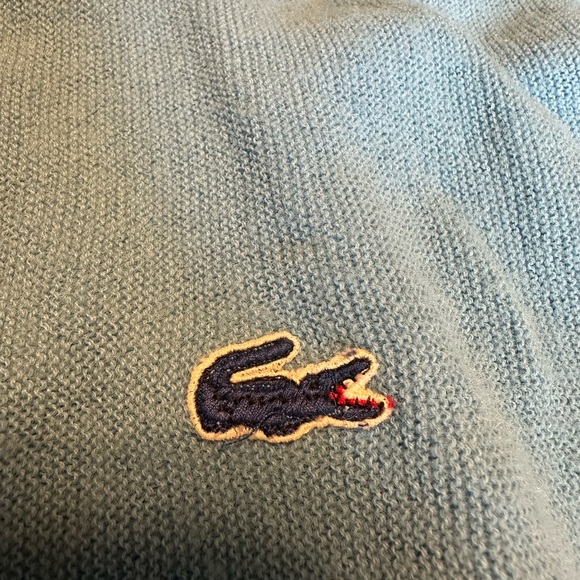VERY RARE VINTAGE Izod/Lacoste Baby Blue Cardigan (XL) - Picture 3 of 3